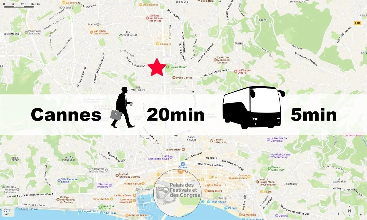 Magnifique appartement le Cannet,Cannes, Parking, Wifi 0*,